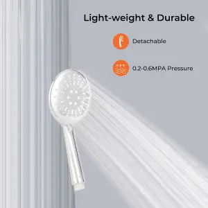 Geepas Shower Head - 3 Function Hand Shower, Lightweight Design, Chrome Design