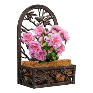 Woodside Cast Iron Wall Mounted Planter with Coco Liner