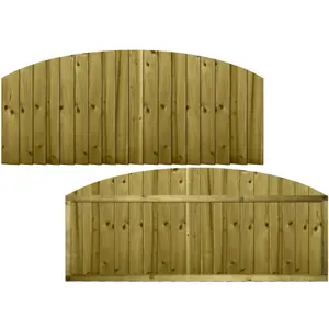 Dome Top Feather Edge Fence Panel (Pack of 4) Width: 6ft x Height: 2ft Vertical Closeboard Planks Fully Framed