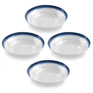 Purely Home Coastal Melamine Low Bowls - Set of 4