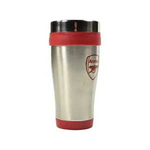 nal FC Executive Metallic Travel Handleless Mug Silver/Red (One Size)