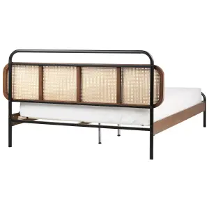 Wooden EU Super King Size Bed Dark BOUSSICOURT