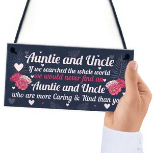 Red Ocean Novelty Auntie And Uncle Gifts For Birthday Christmas Gift From Niece Nephew Family Keepsake Plaque