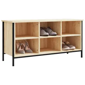 Berkfield Shoe Cabinet Sonoma Oak 100x35x50 cm Engineered Wood