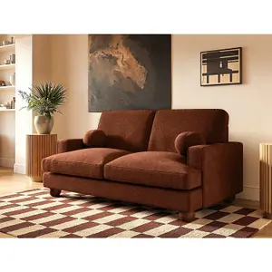 Solace+Co Addison 2 Seater Chenille Sofa - Burnt Orange