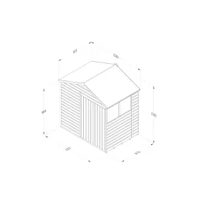 Forest Garden Beckwood 7x5 ft Pent Natural timber Wooden 2 door Shed with floor & 2 windows (Base included)