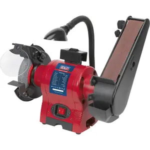 Versatile 150mm Bench Grinder and 50mm Belt Sander with 250W Induction Motor