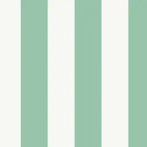 Lick Green & White Stripe 01 Textured Wallpaper