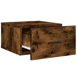 Berkfield Wall-mounted Bedside Cabinet Smoked Oak 35x35x20 cm