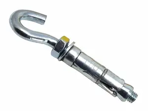 Durable M10 Hook Bolt Shield Anchors - 25 Pack for Strong Masonry and Concrete Fixing