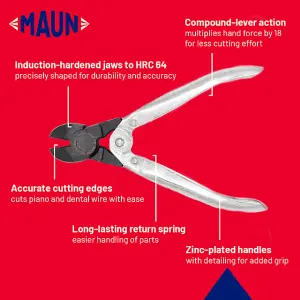 Maun Diagonal Cutting Plier For Hard Wire 140 mm