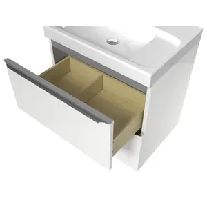 GoodHome Imandra White Freestanding Vanity unit & basin set - Includes Mila basin (W)604mm