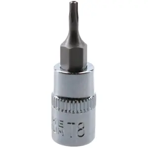 T8 1/4" Drive Tamper Proof Torx Star Bit 37mm Tamper Torx Chrome Vanadium Steel