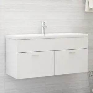 Yamna 1000mm Single Bathroom Vanity with Integrated Ceramic Basin Gloss White