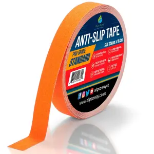 Non Slip Tape Roll Pro Standard Grade -Indoor/Outdoor Use by Slips Away - Orange 25mm x 18m