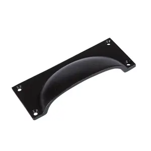 Hammer & Tongs Rectangular Cabinet Cup Handle - W130mm x H50mm - Black - Pack of 2