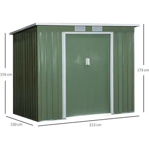 7 ft. W x 4 ft. D Metal Garden Shed