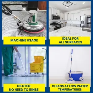 2 x All Purpose Lemon Floor Surface Cleaner Concentrated Formula Ideal For Hard Floors