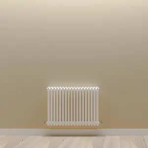 Horizontal White Triple Column Radiator (H) 600mm x (W) 830mm, 5353 BTU.