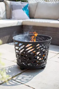 La Hacienda Nami Steel Firebasket - Outdoor Heating -  L 39 cm x W 39 cm x H 32 cm