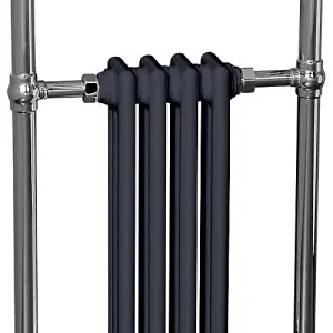 Rinse Traditional Victorian 952x479mm Heated Towel Rail Bathroom Radiator Chrome & Anthracite