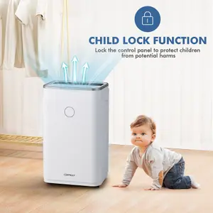 Costway 20L/Day Dehumidifier Electric Air De-Humidifier Portable Quiet 3 Modes 24H Timer