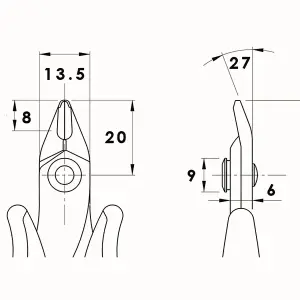 Piergiacomi Precision Cutting Pliers 138mm Side Cutter Flush Cut for Copper and Soft Wires