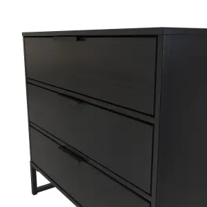 Madrid 3 Drawer Chest in Black Ash (Ready Assembled)