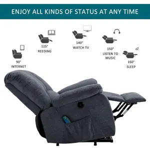 Electric Power Lift Recliner Chair with Massage, Heat and USB Ports