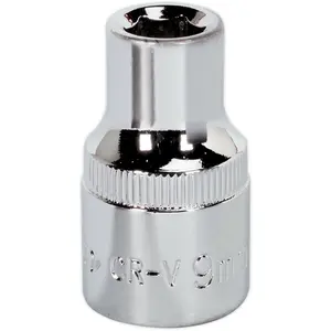 High-Quality 9mm Forged Steel Drive Socket - Durable 1/2 Inch Square Drive Tool