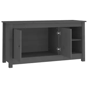 Berkfield TV Cabinet Grey 103x36.5x52 cm Solid Wood Pine