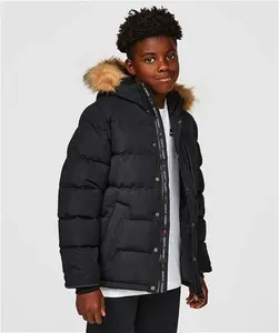 Zavetti Canada Junior Oshawa 3.0 Puffer Parka Jacket Jet Black - Size L/B