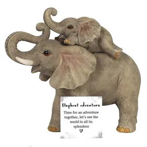 Elephant Mother And Baby Ornament With Mini Sentiment Card