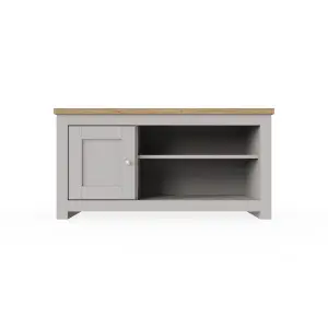 Light Grey TV Unit Stand Media 1 Door and Open Shelf