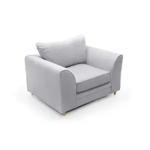 Chicago Velvet Armchair in Light Grey