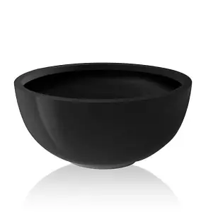 Primrose Black High Gloss Gel Coated Fibreglass Bowl Planter Flower Pot 72cm