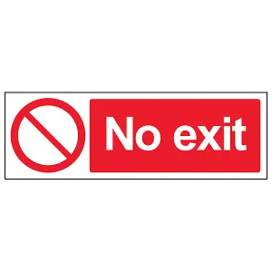 No Exit Access Prohibition Sign - Self Adhesive Vinyl - 600x200mm (x3)