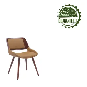 Ayrton Faux Leather Mid-Century Dining Chair Desert Sandstone