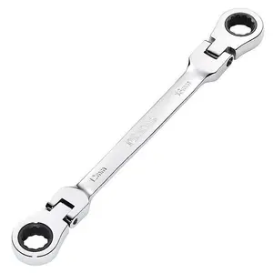 Draper Tools HI-TORQ Metric Flexible Head Double Ring Ratchet Spanner, 12 x 13mm