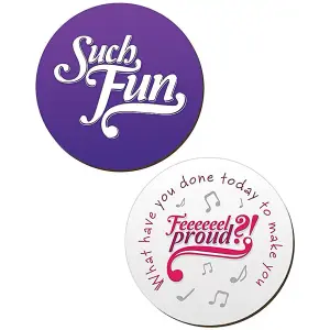 Grindstore Such Fun Coaster Set (Pack of 4) Multicoloured (One Size)