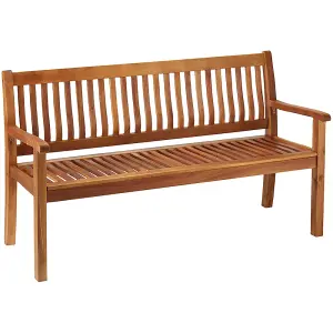 Acacia Hardwood 3-Seater Garden Bench, Water Resistant Furniture for Outdoor Patio & Decking, L149.5 x W62.5 x H90cm