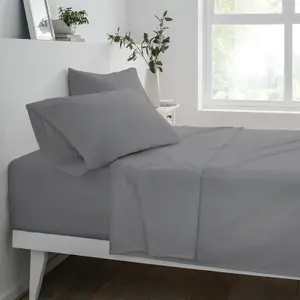 Smart Living Super Soft Easy Care Polycotton Bed Linen Luxury Bedding 25cm Deep Bedsheet Non Iron Fitted Sheet or Pillowcase Pair