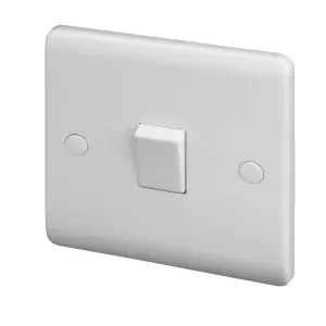 LAP White 10A 2 way 1 gang Raised slim Light Switch, Pack of 5