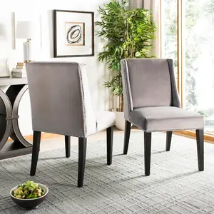 Philllip Solid Birch Upholstered Dining Chair (Set of 2) Mushroom Taupe