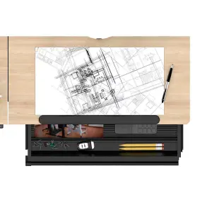 Dellonda Electric Standing Drafting Desk Ergonomic Drawing Sit/Stand Table 0-40 Degree Tilt