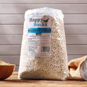 Happy Beaks Bird Feed Mealworm Suet Pellets for Wild Birds High Energy, High Protein Premium Bird Feed (3kg)