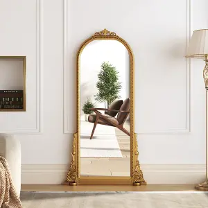 Baroque Decorative Wall Mounted Mirror Shatterproof in Gold