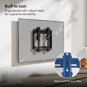 VonHaus Tilting TV Bracket for 23-43" Screens, Flush Wall Mount w/Spirit Level, 35kg Capacity, Max VESA: 200x200mm