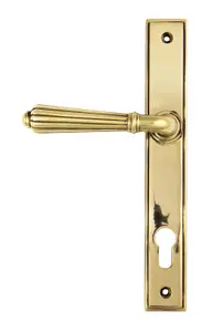 From The Anvil Aged Brass Hinton Slimline Lever Espag. Lock Set