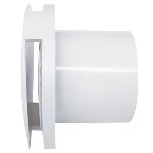 Silent Round Bathroom Extractor Fan 100mm / 4" White Front